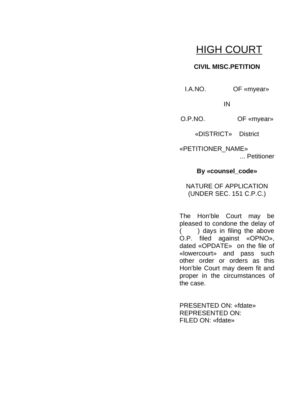 Petition Under Order 26 Rule 20(A) Cpc preview page 17