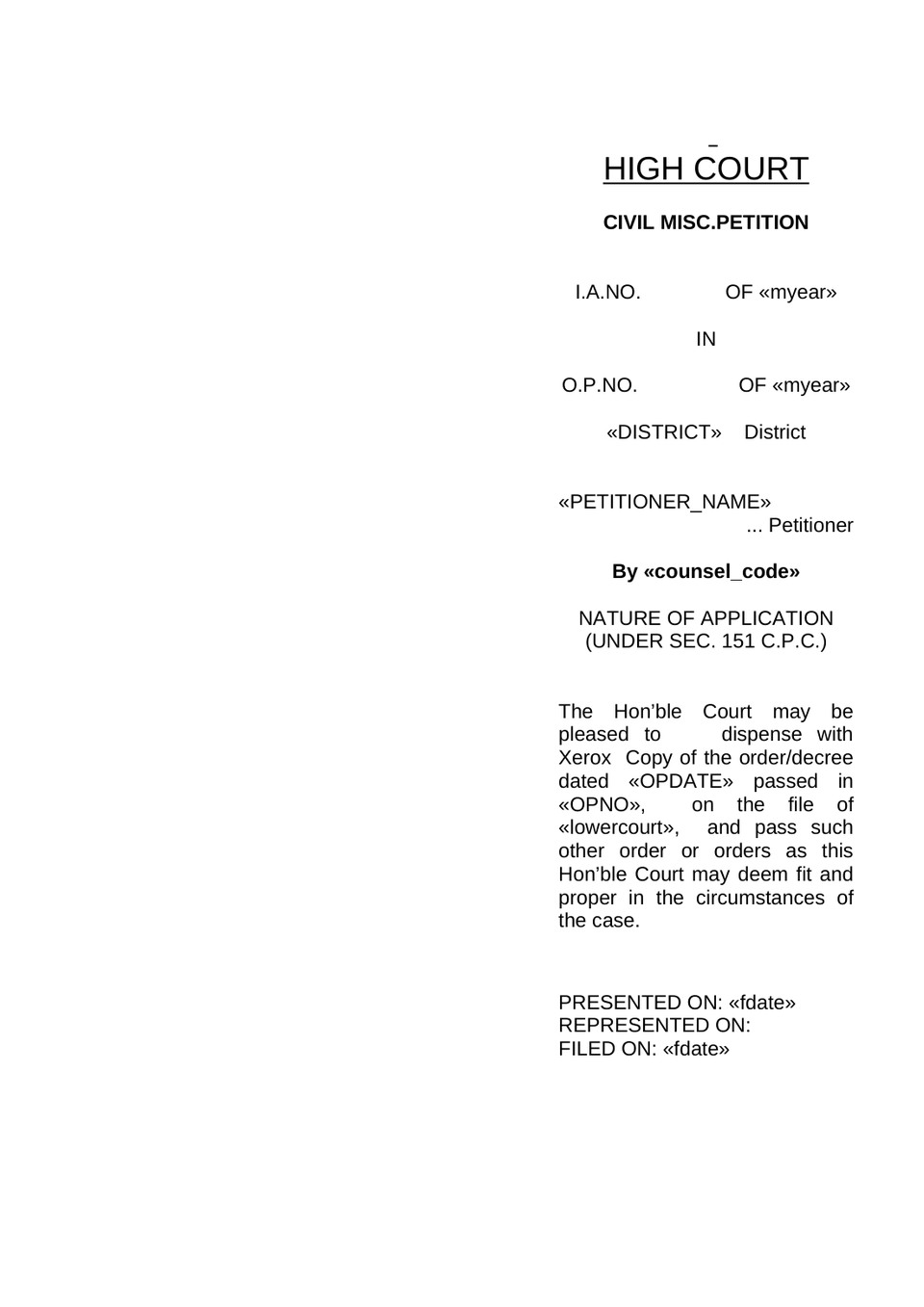Petition Under Order 26 Rule 20(A) Cpc preview page 22
