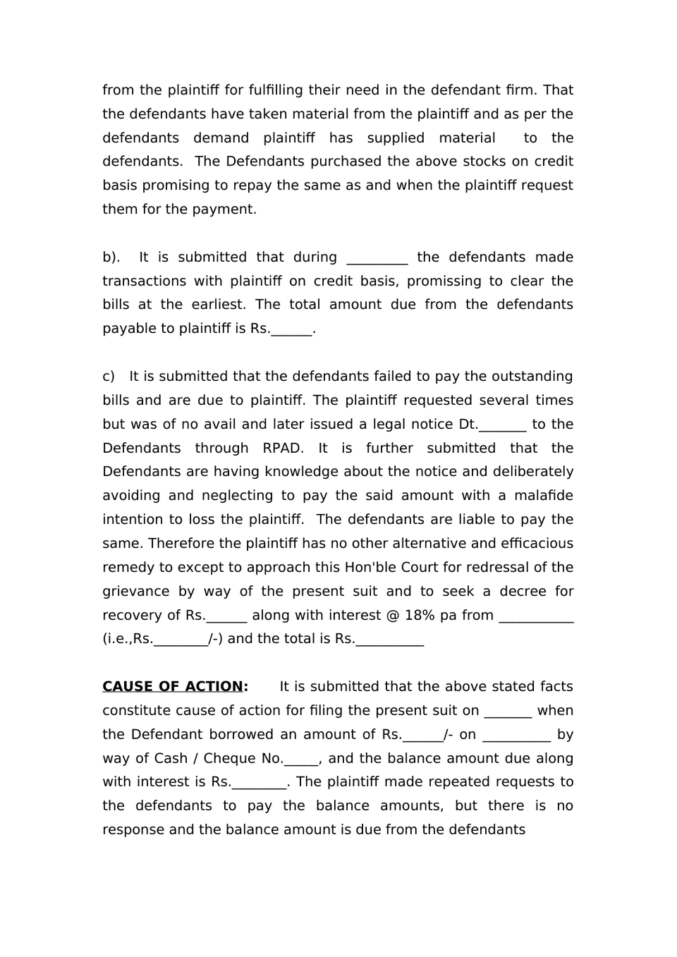Petition Under Order 38 Rule 5 Cpc Attachment Before Judgment preview page 2