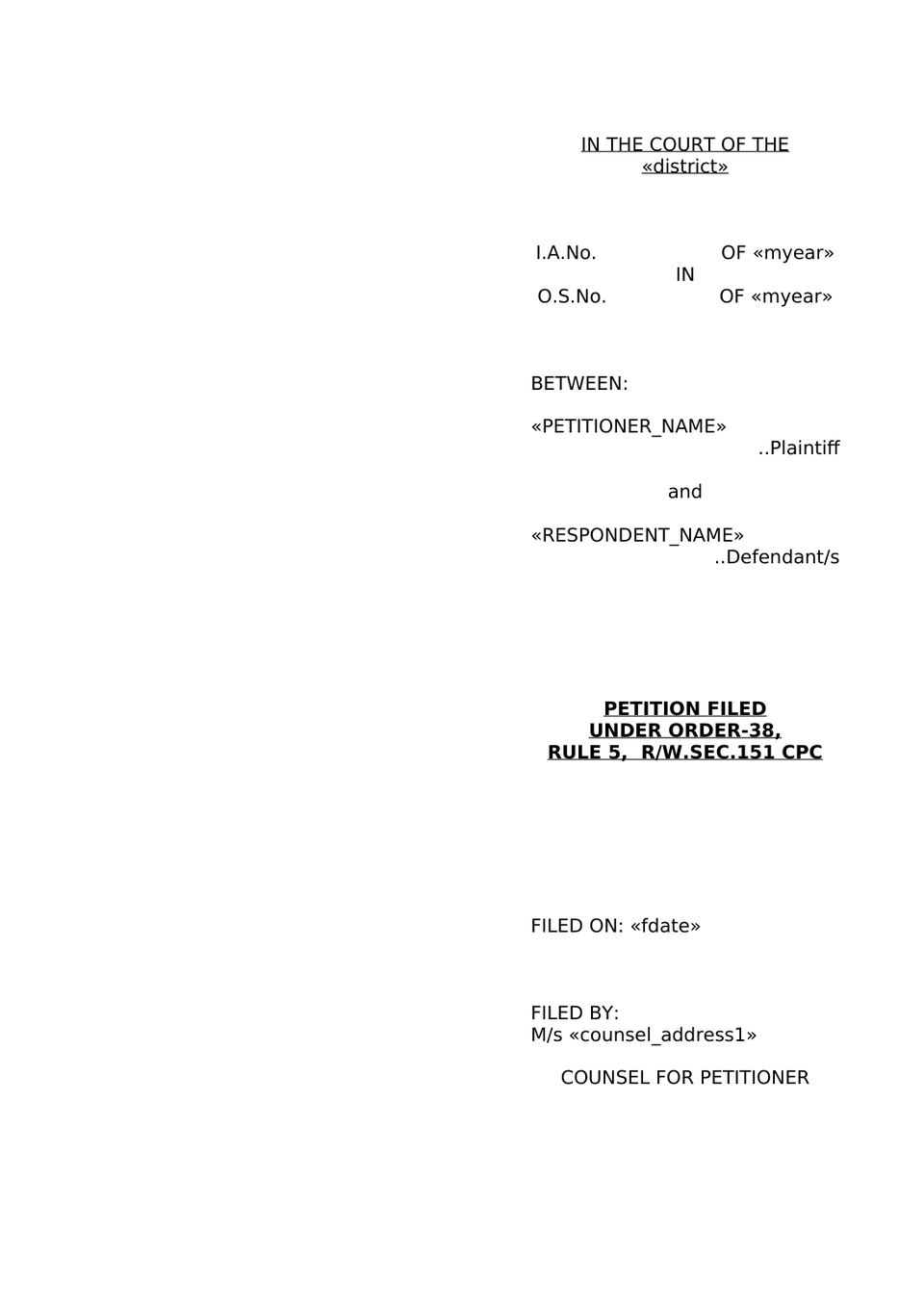 Petition Under Order 38 Rule 5 Cpc Attachment Before Judgment preview page 16