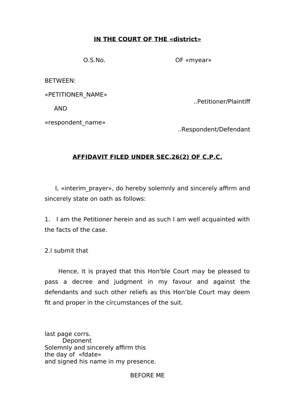 Petition Under Order 38 Rule 5 Cpc Attachment Before Judgment preview page 6