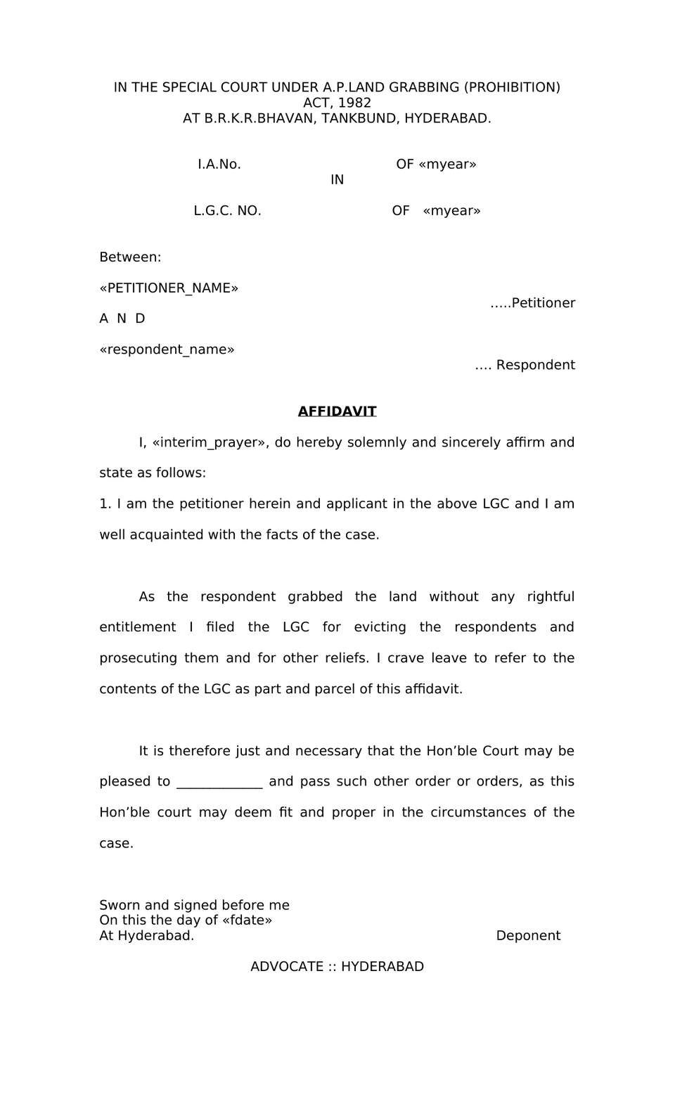 Petition Under Order 39 Rule 1 And 2 Cpc Interim Injunction preview page 7