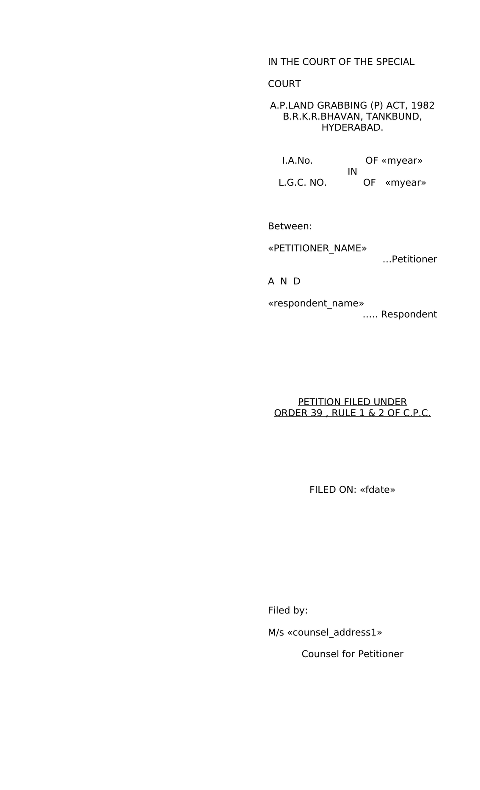 Petition Under Order 39 Rule 1 And 2 Cpc Interim Injunction preview page 9