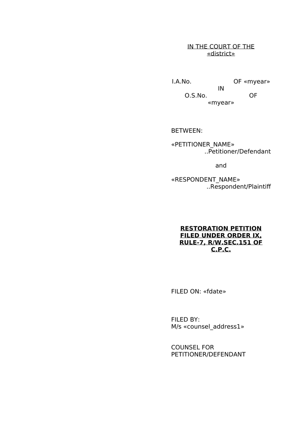 Petition Under Order Ix Rule 7 Cpc preview page 4