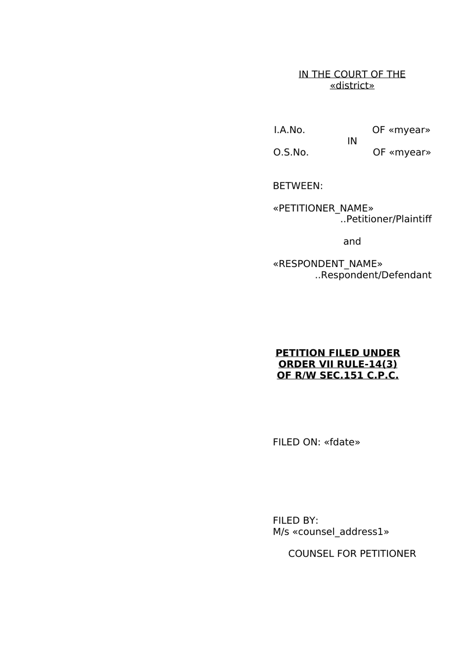 Petition Under Order Vii Rule 14(3) Cpc preview page 4