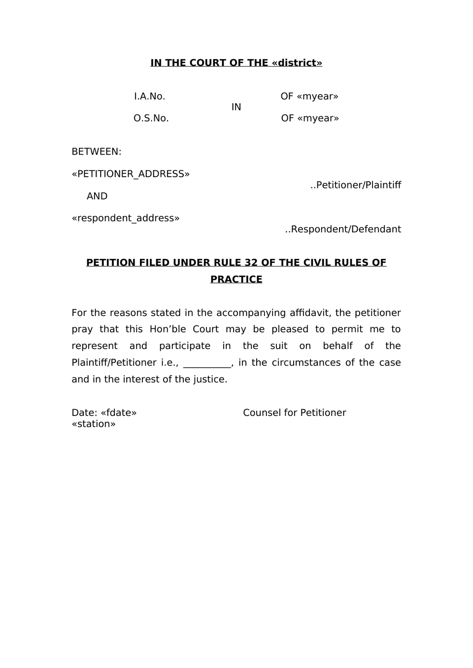 Petition Under Rule 32 Civil Rules Of Practice preview page 3