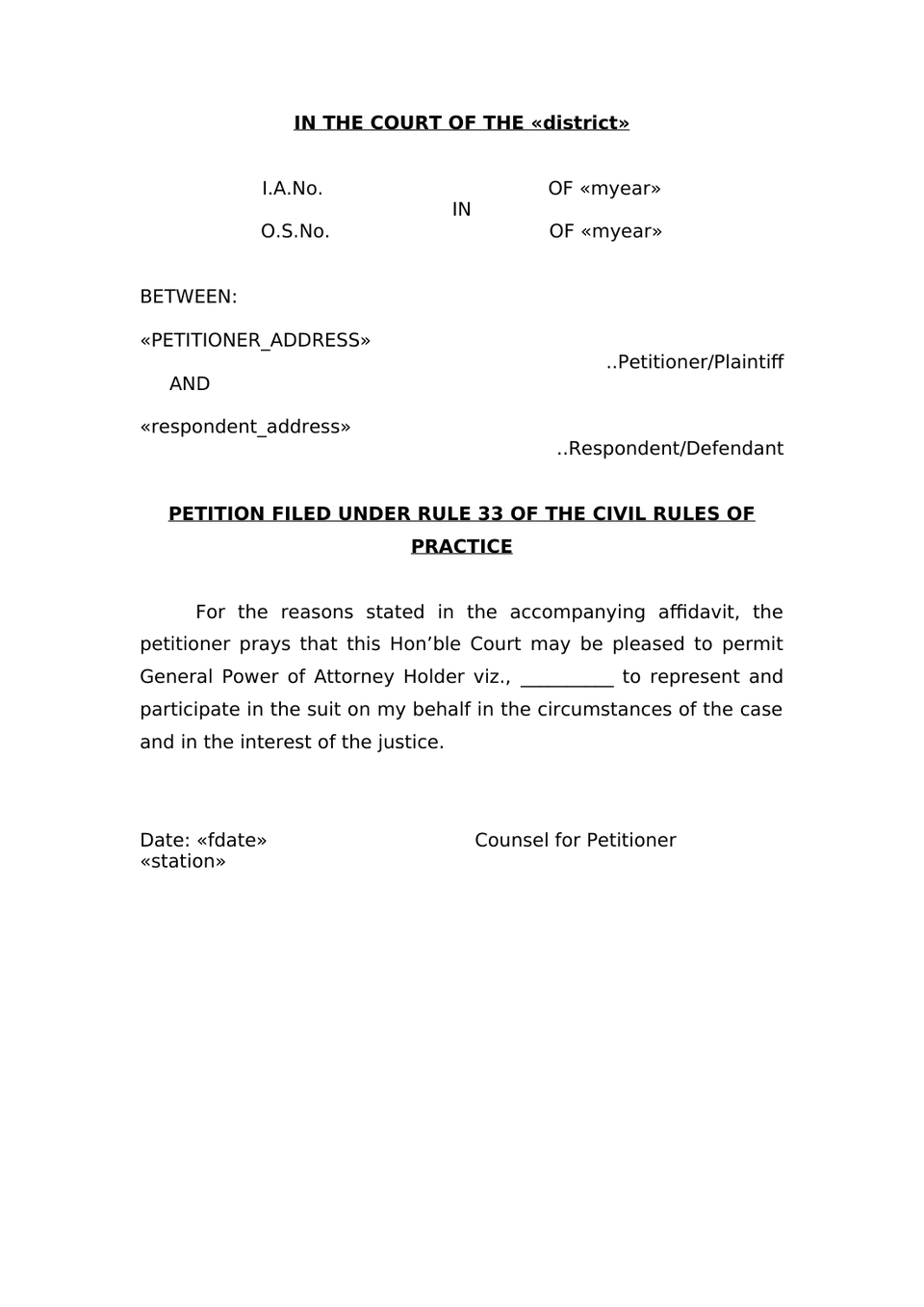 Petition Under Rule 33 Civil Rules Of Practice preview page 3