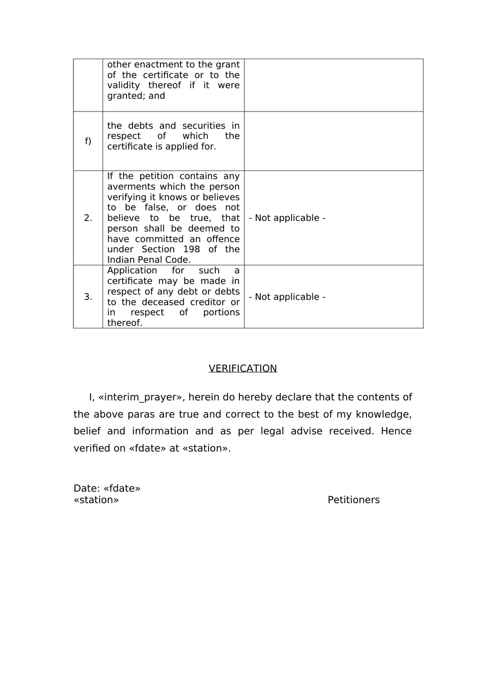 Petition Under Sec 372 Indian Succession Act 1925 preview page 8