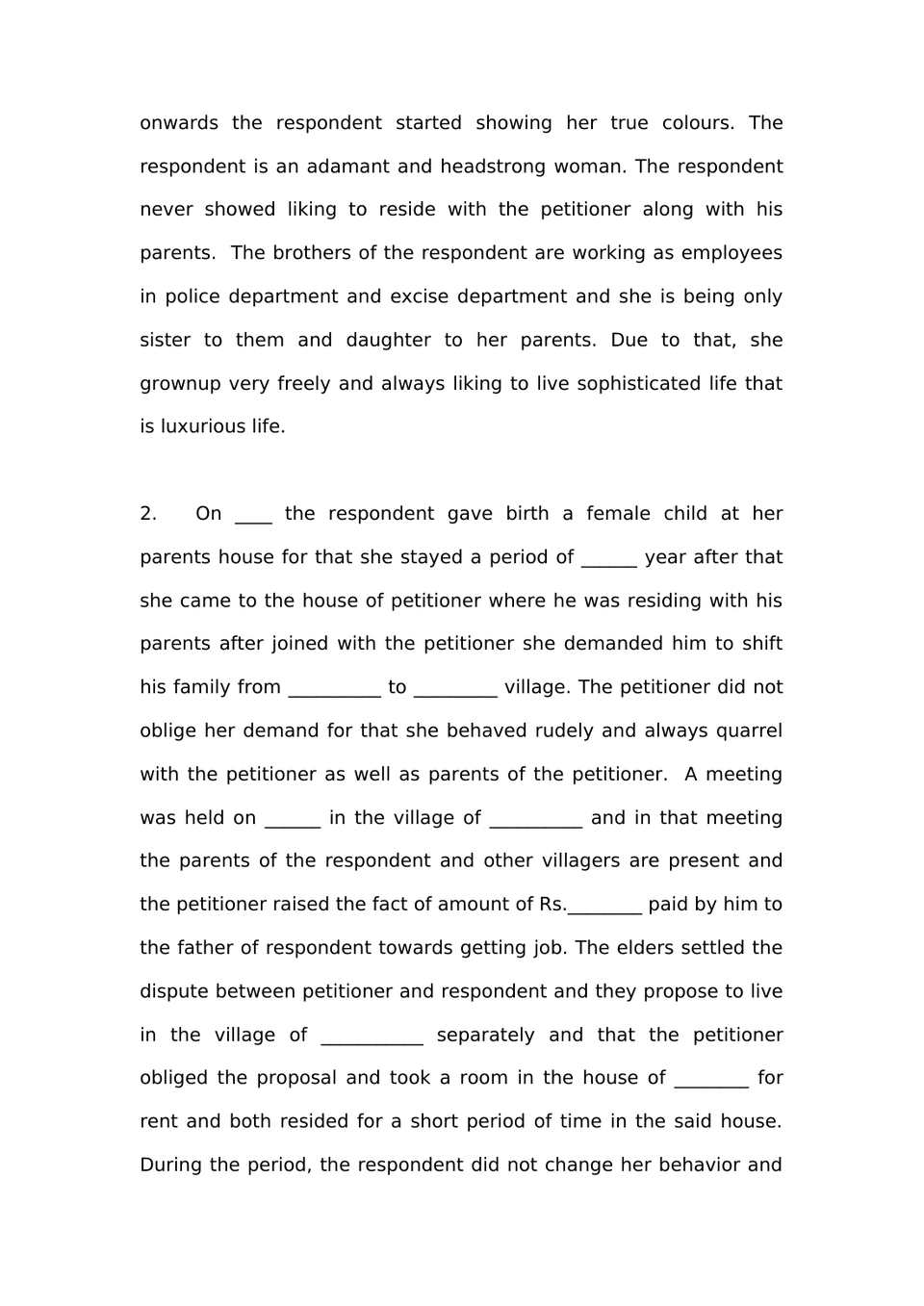 Petition Under Section 13(1)(A) And 13(1)(B) Hindu Marriage Act preview page 4