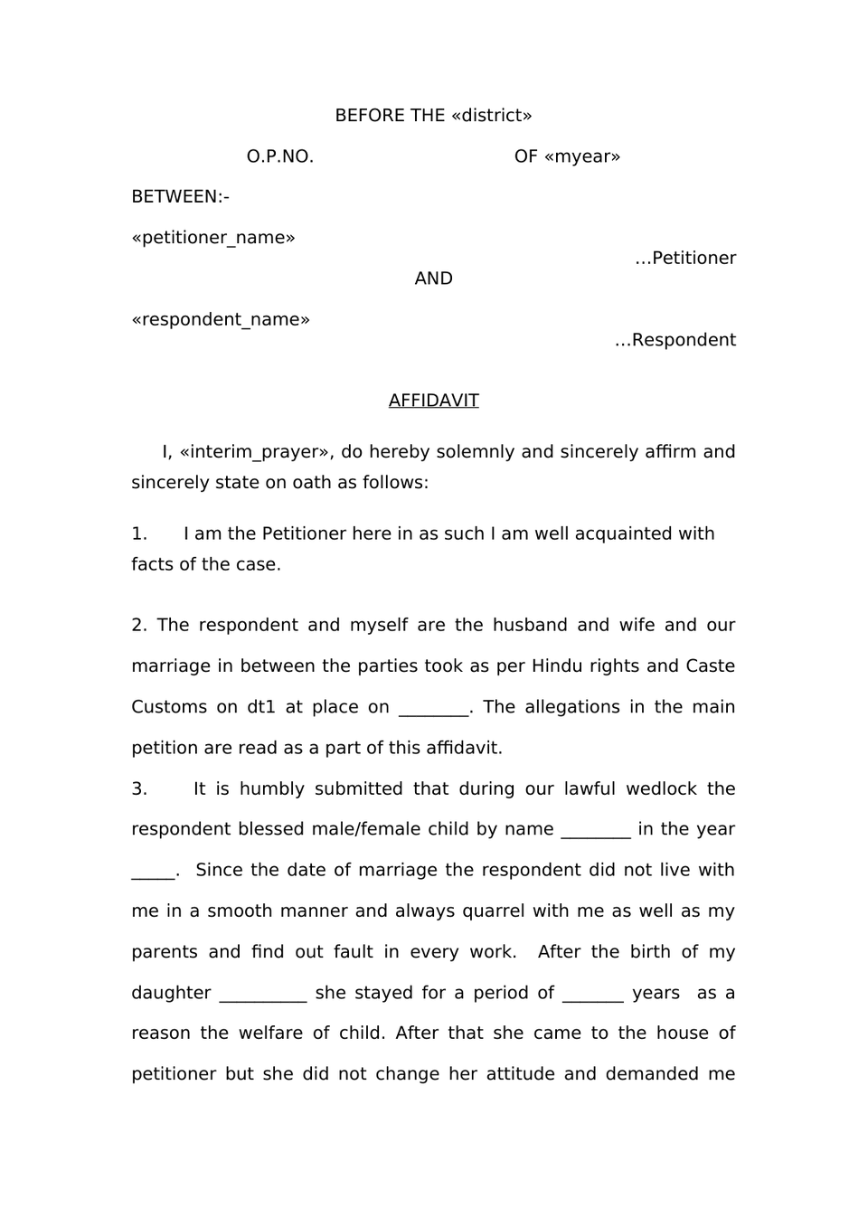 Petition Under Section 13(1)(A) And 13(1)(B) Hindu Marriage Act preview page 10
