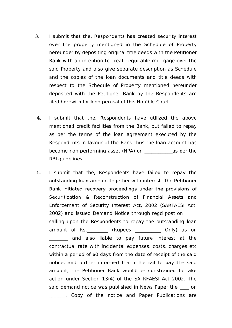 Petition Under Section 14 Sarfaesi Act preview page 2