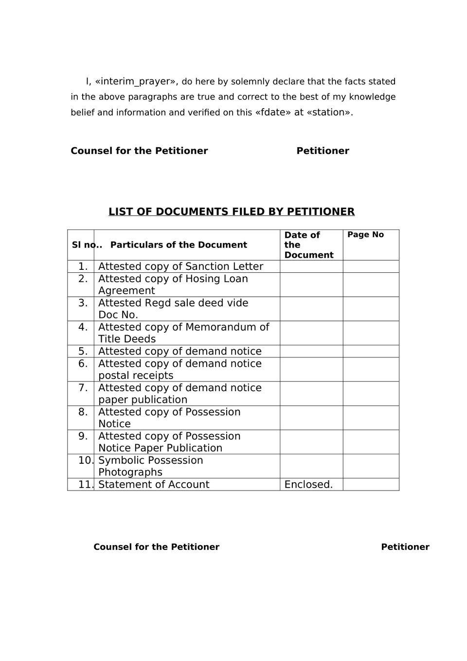 Petition Under Section 14 Sarfaesi Act preview page 12