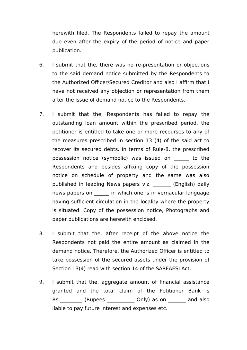 Petition Under Section 14 Sarfaesi Act preview page 3
