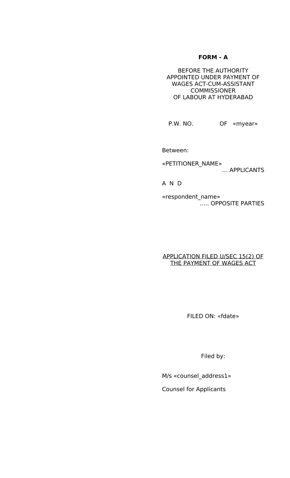 Petition Under Section 15 Payment Of Wages Act preview page 4