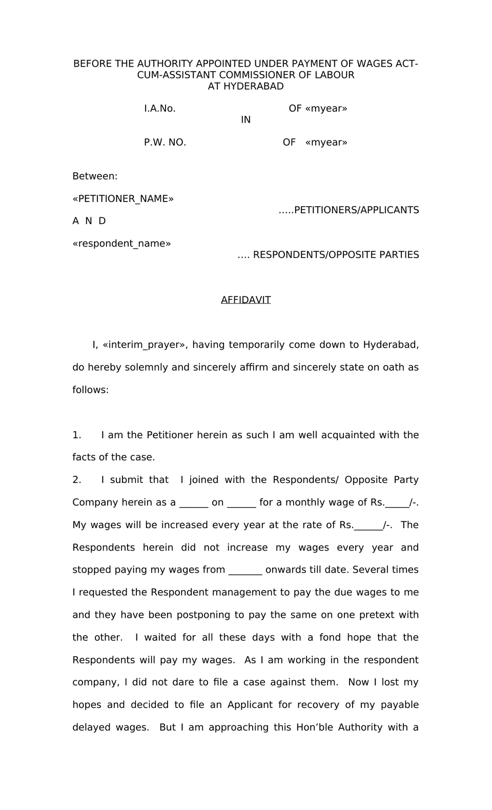 Petition Under Section 15 Payment Of Wages Act preview page 5