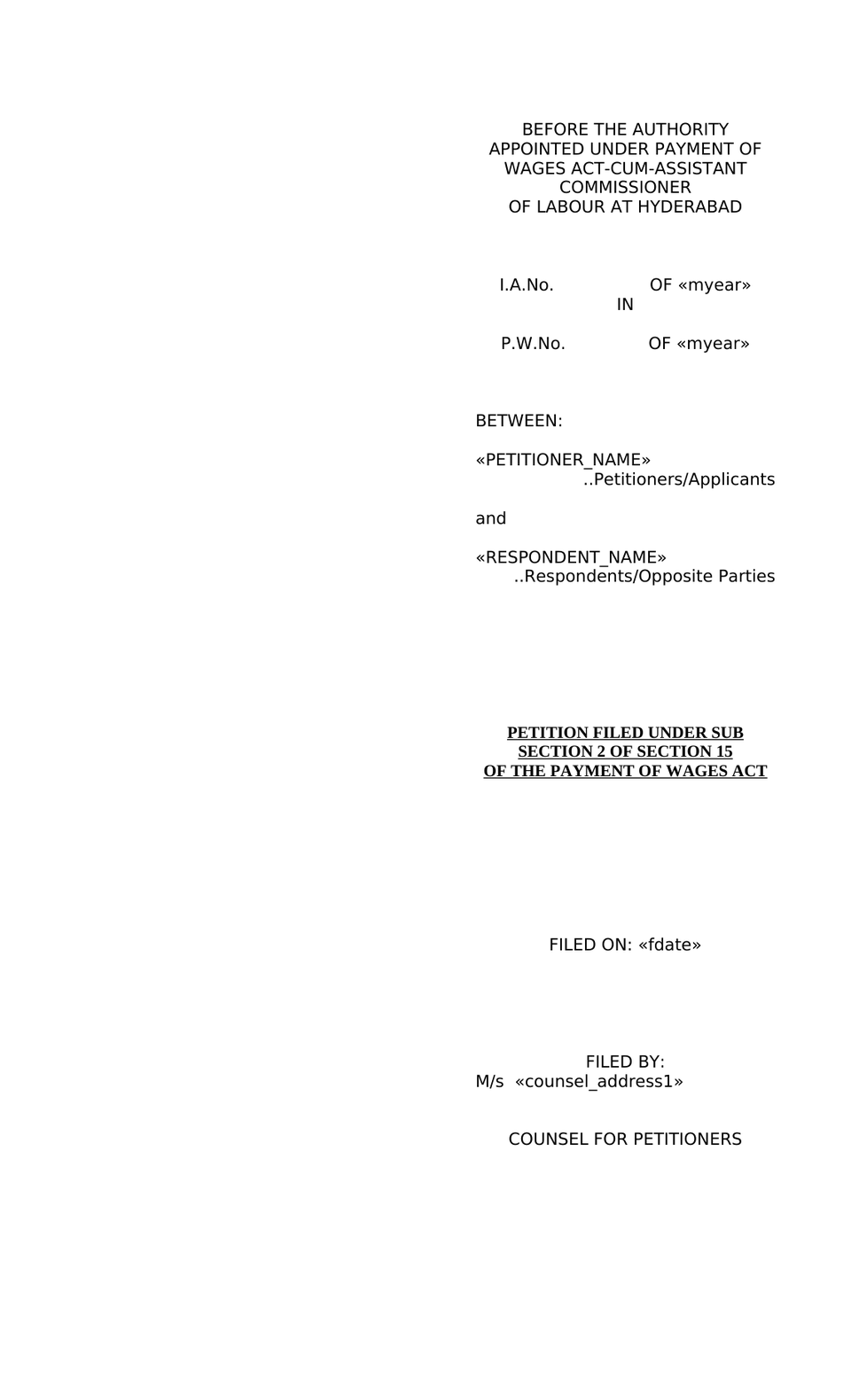 Petition Under Section 15 Payment Of Wages Act preview page 8