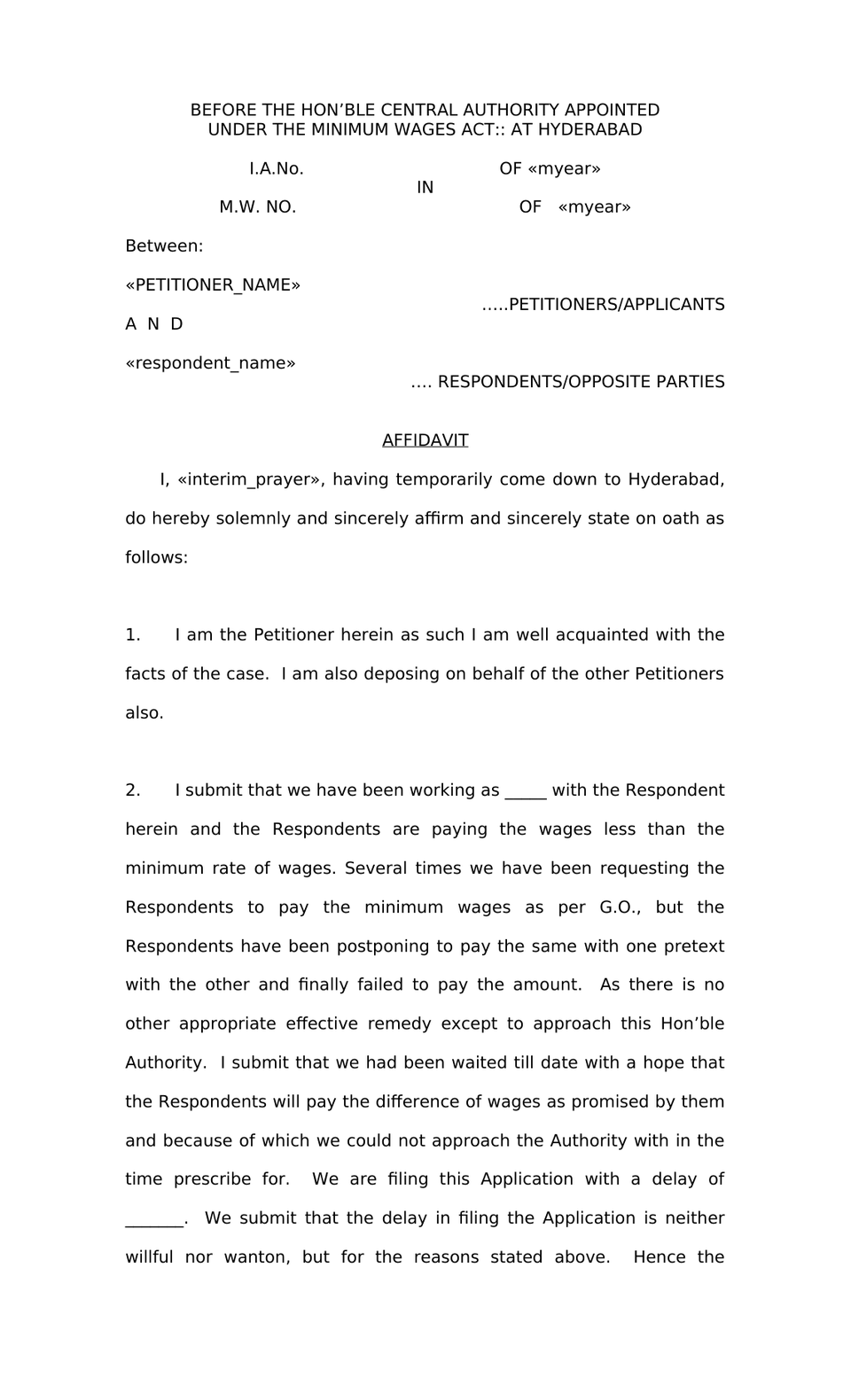 Petition Under Section 20(2) Minimum Wages Act preview page 6