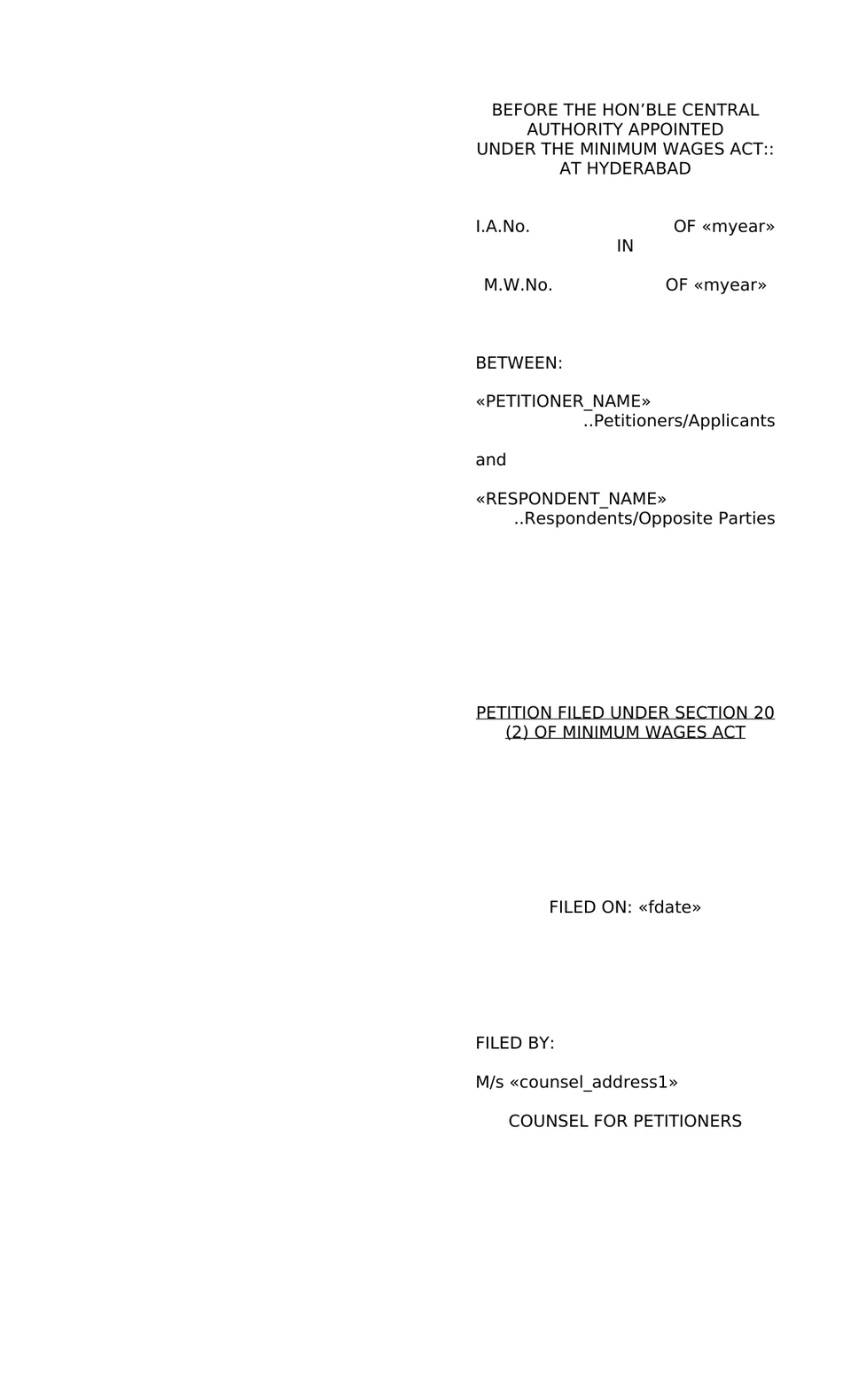 Petition Under Section 20(2) Minimum Wages Act preview page 9