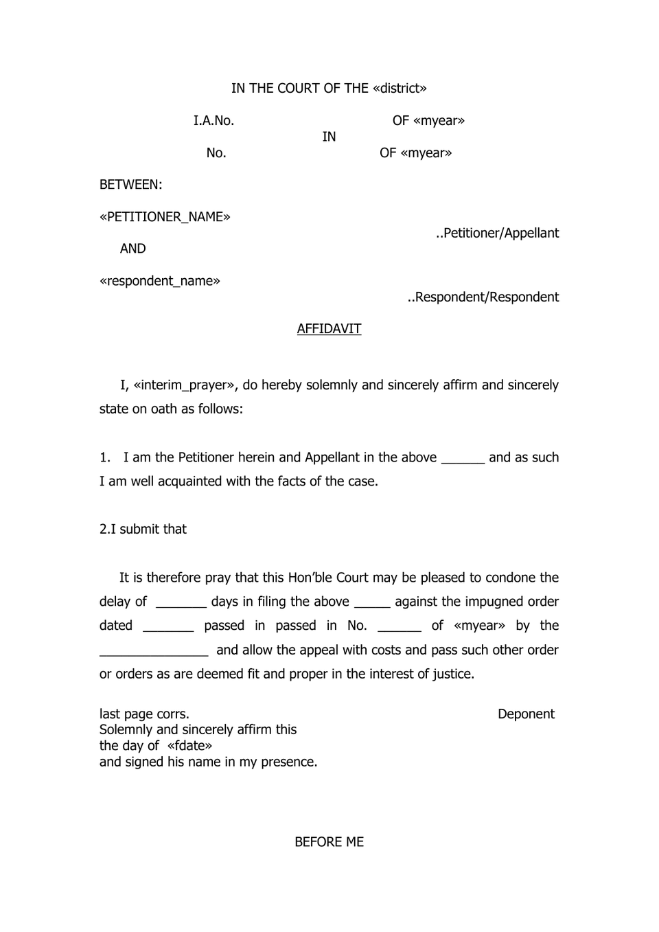 Petition Under Section 5 Limitation Act preview
