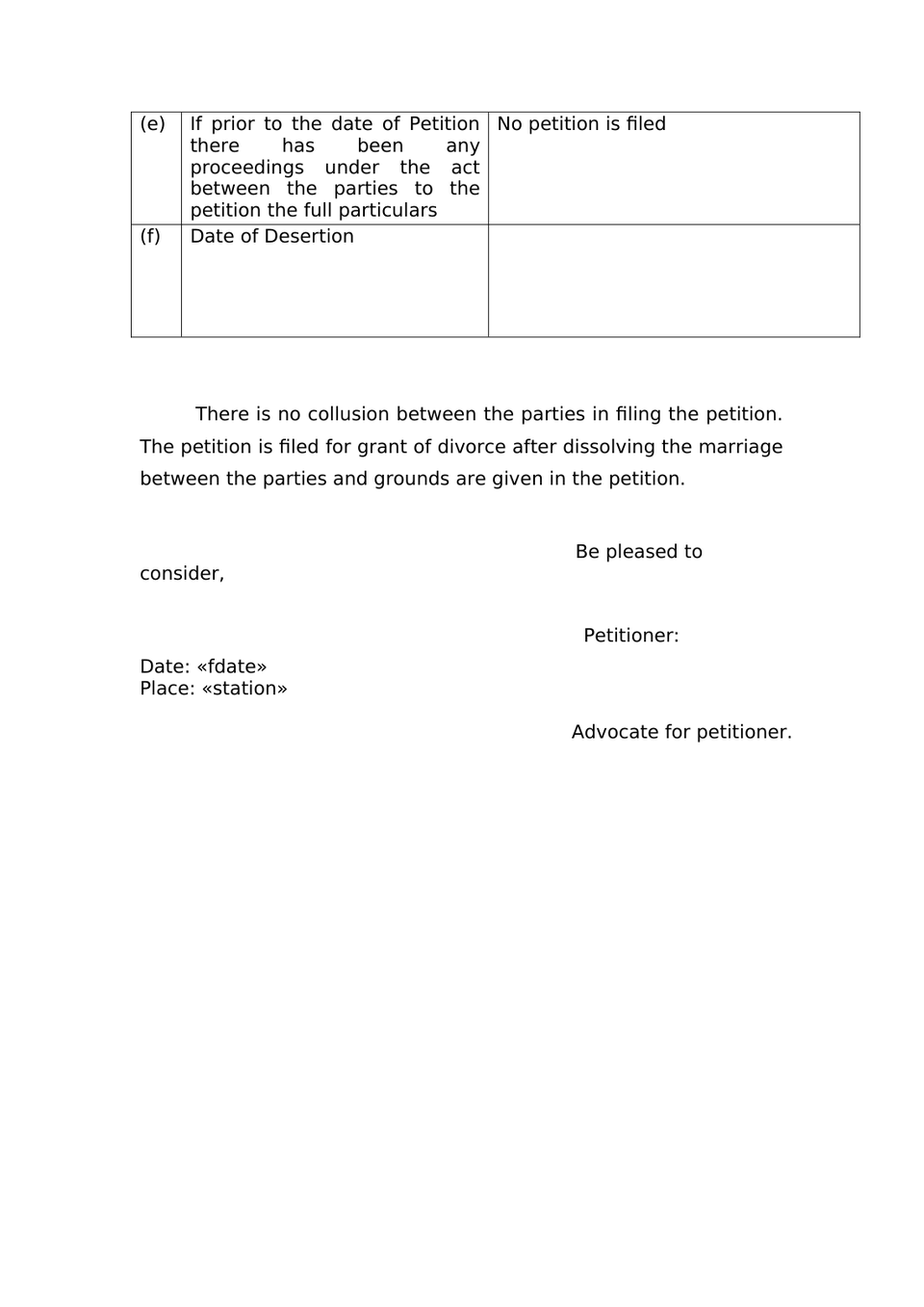 Petition Under Section 9 Hindu Marriage Act preview page 2