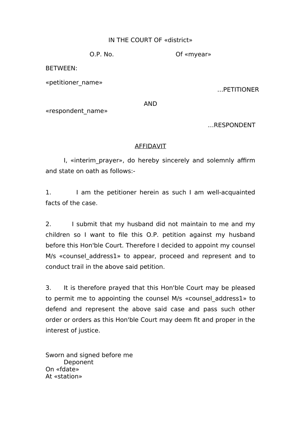 Petition Under Section 9 Hindu Marriage Act preview page 12