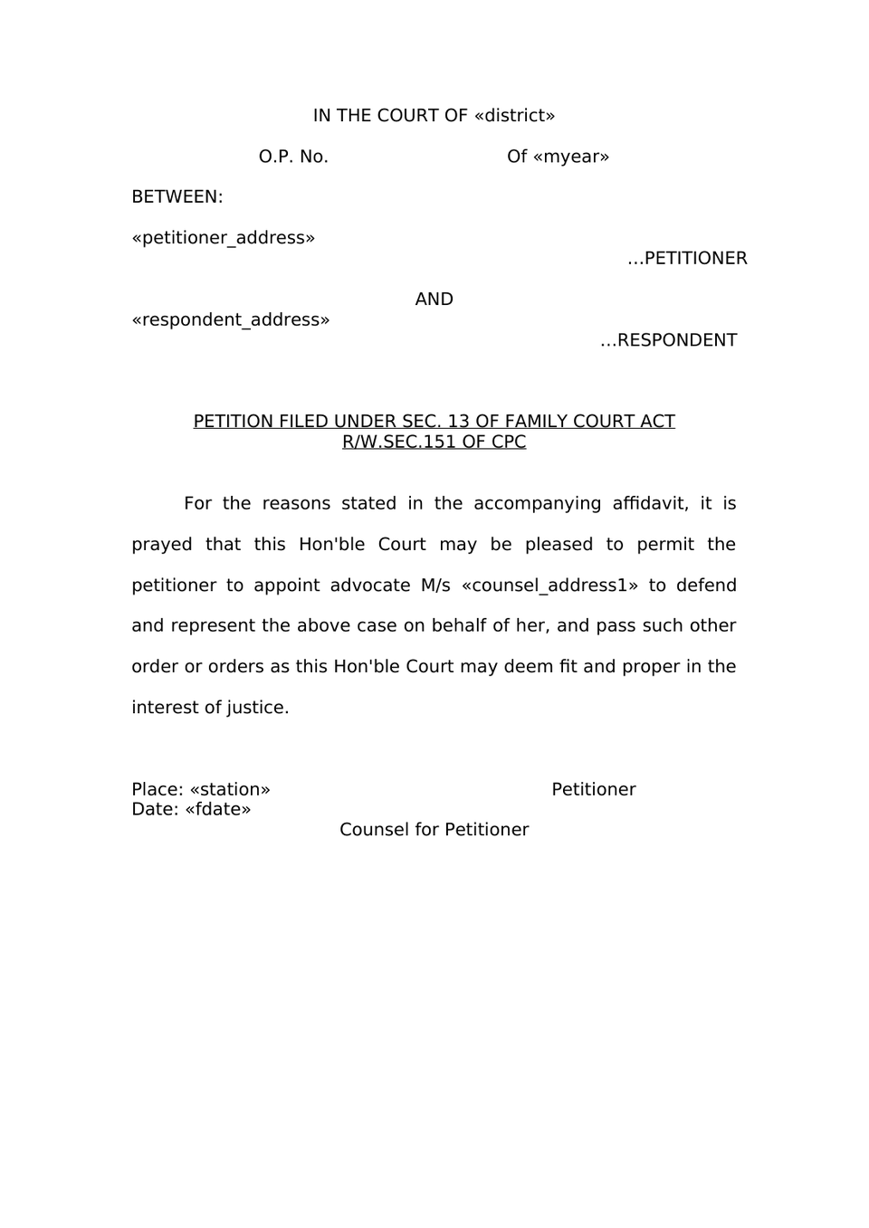 Petition Under Section 9 Hindu Marriage Act preview page 14