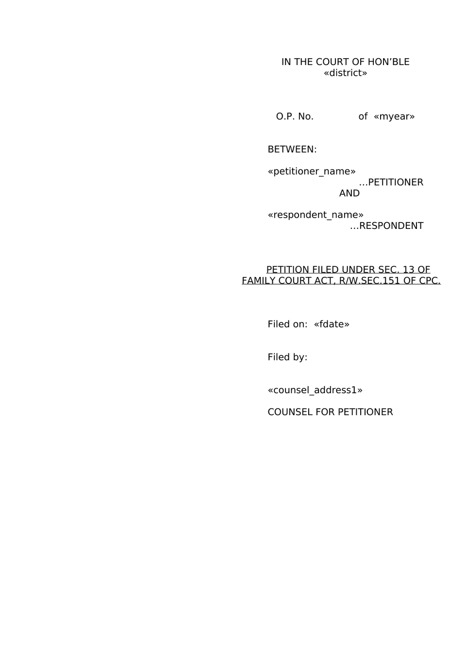 Petition Under Section 9 Hindu Marriage Act preview page 15