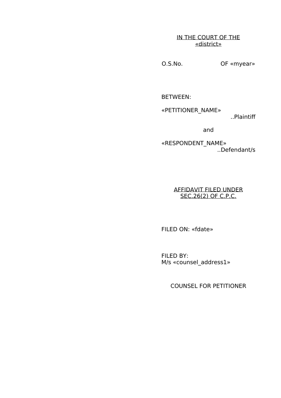 Plaint For Damages Sec 26 Order Vii Rule 1 And 2 Cpc preview page 12