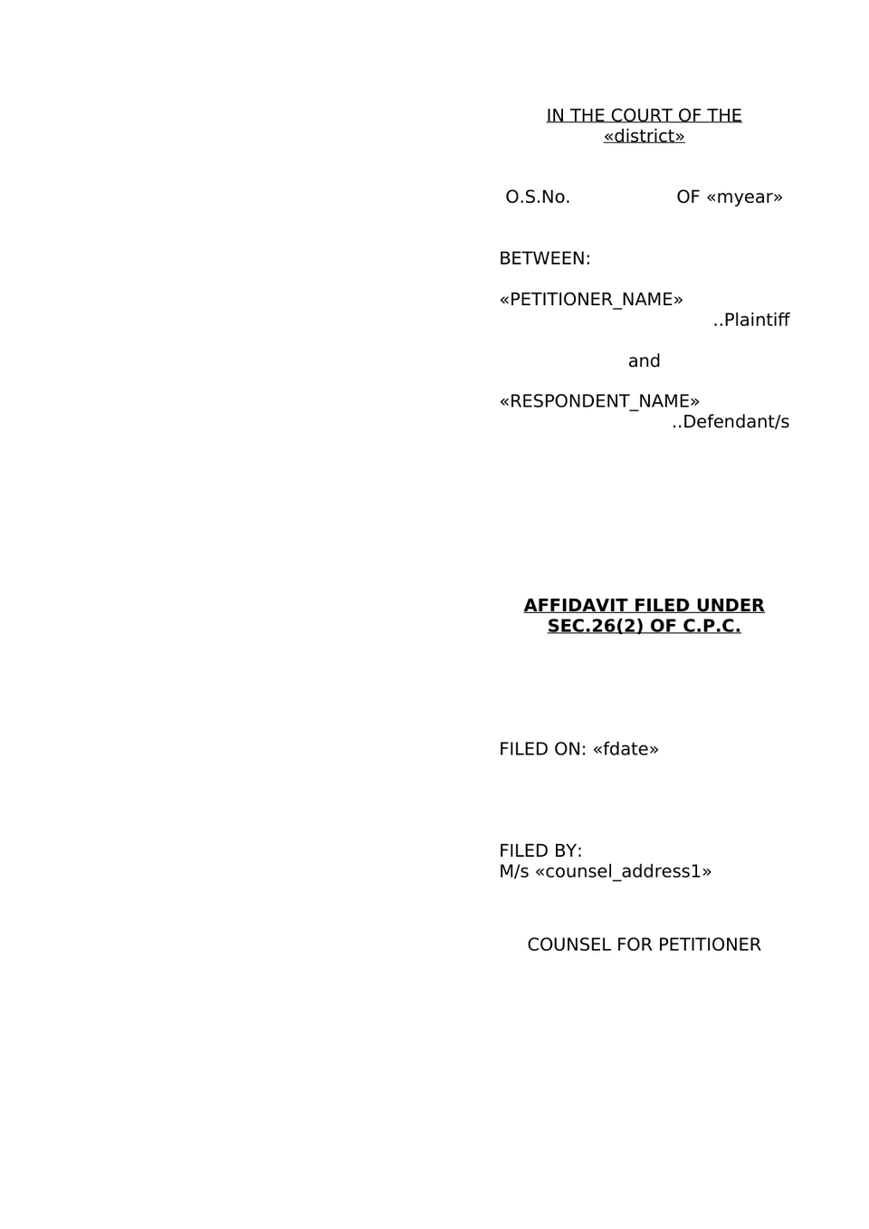 Plaint For Declaration Sec 26 Order Vii Rule 1 Cpc preview page 11