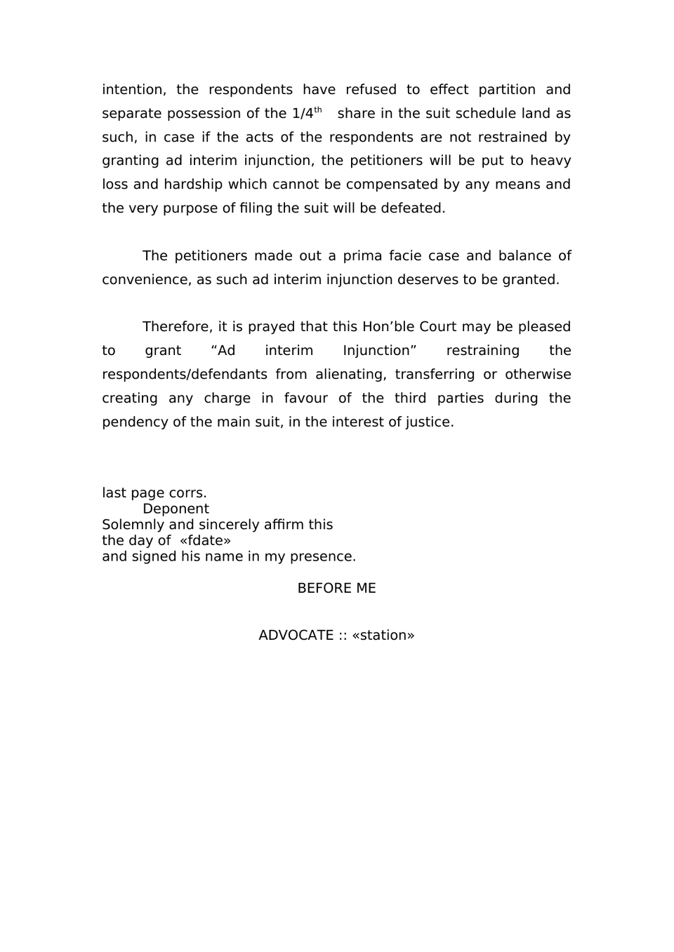 Plaint For Declaration Sec 26 Order Vii Rule 1 Cpc preview page 17