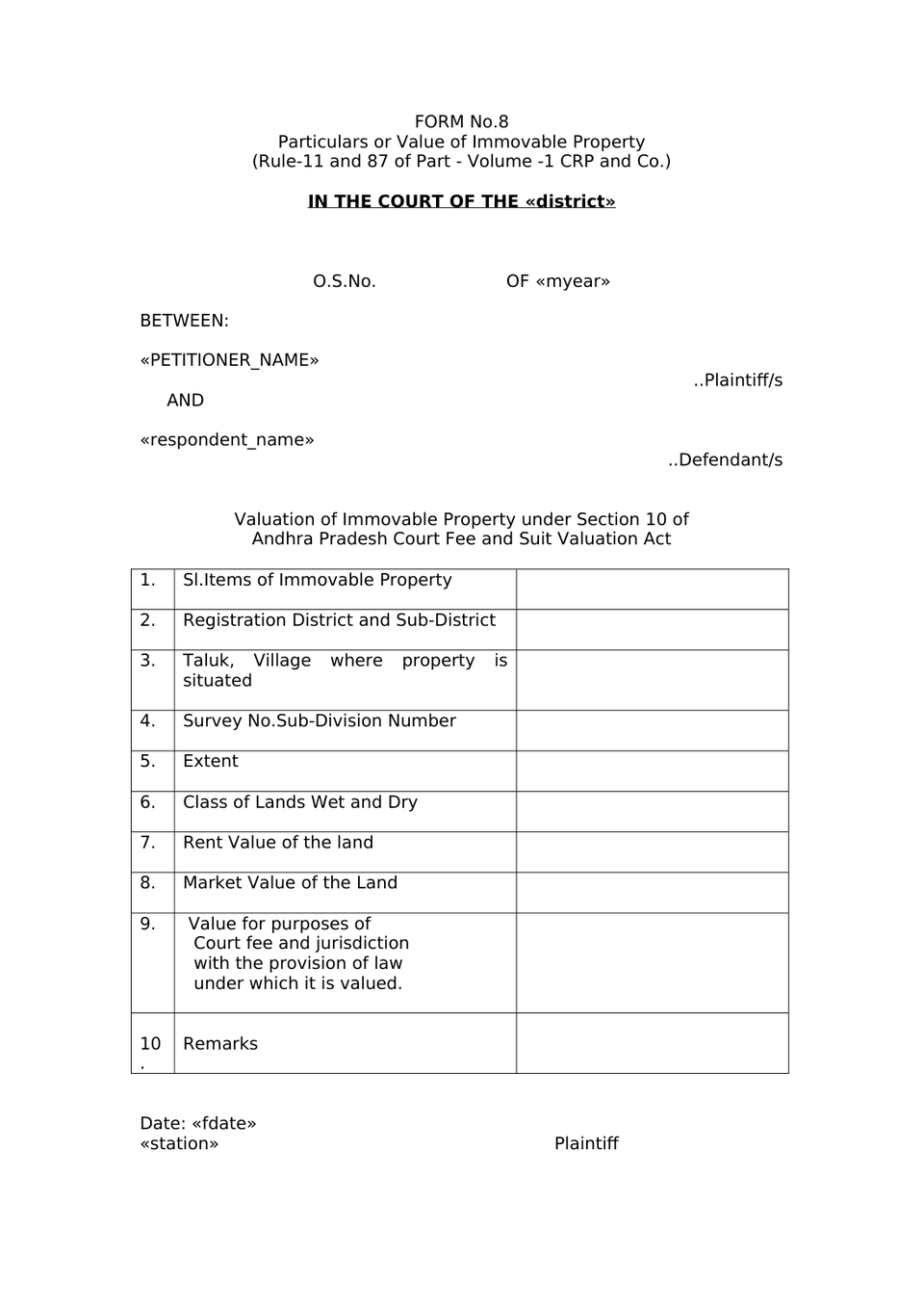 Plaint For Declaration Sec 26 Order Vii Rule 1 Cpc preview page 21