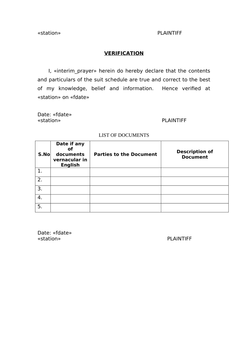 Plaint For Declaration Sec 26 Order Vii Rule 1 Cpc preview page 5