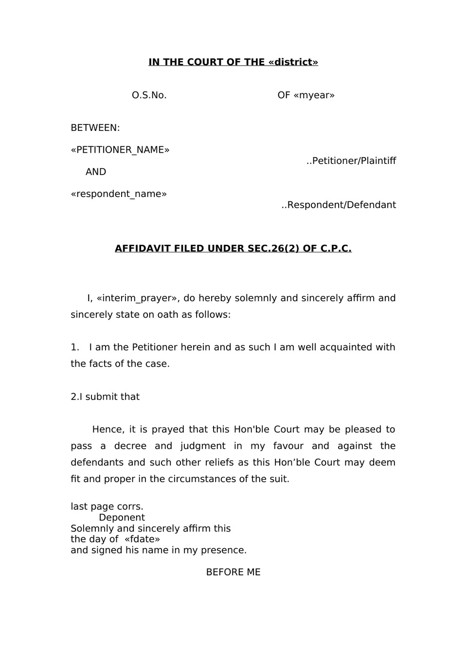Plaint For Declaration Sec 26 Order Vii Rule 1 Cpc preview page 9