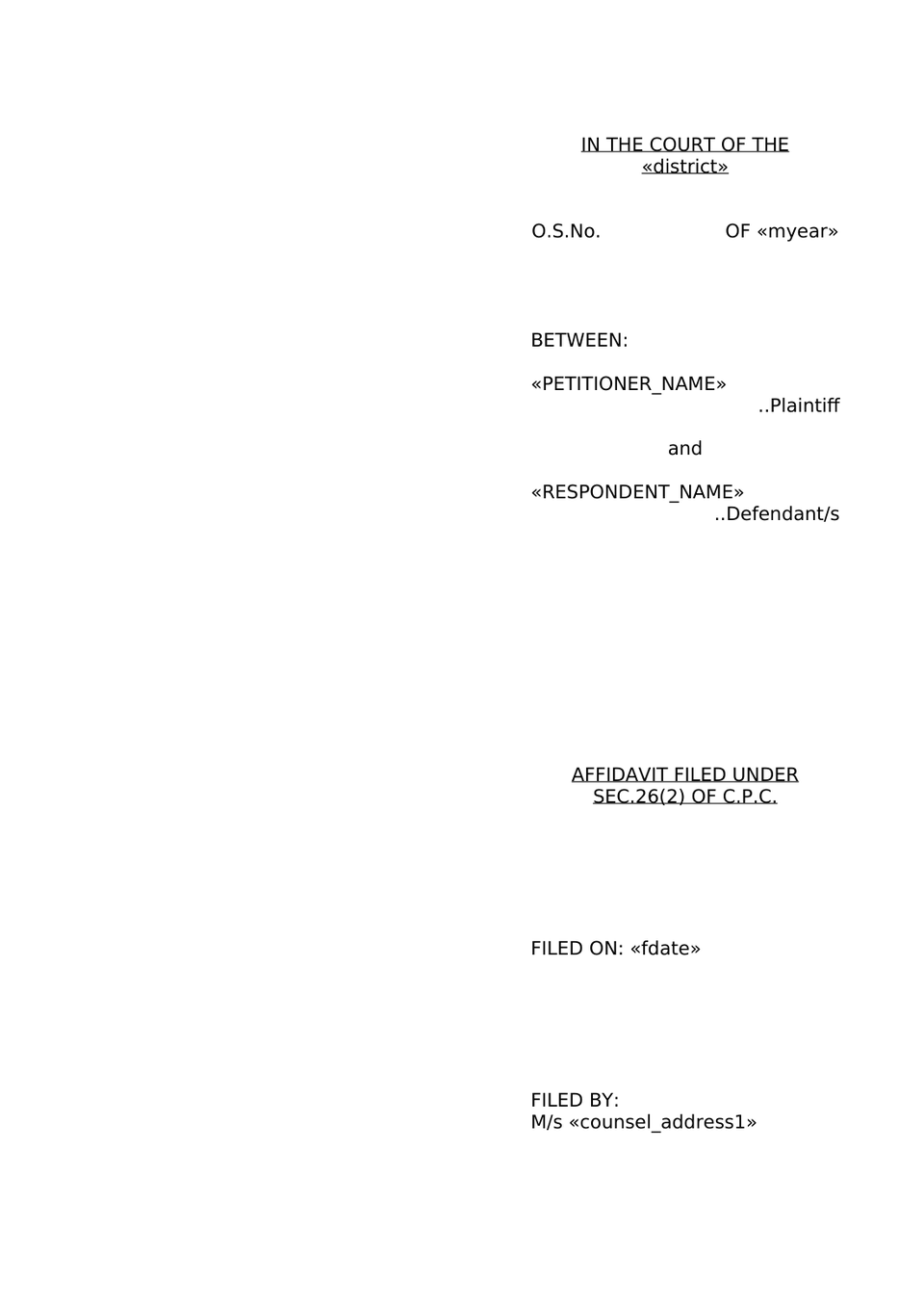 Plaint For Eviction Order Vii Rule 1 And 2 Rw Sec 26 Cpc preview page 12