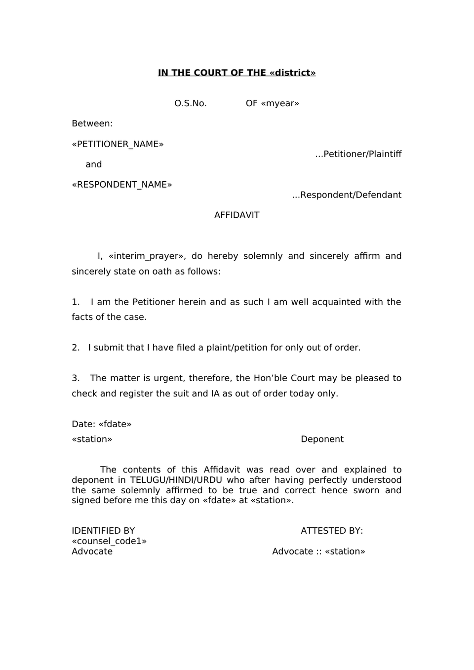 Plaint For Eviction Order Vii Rule 1 And 2 Rw Sec 26 Cpc preview page 30
