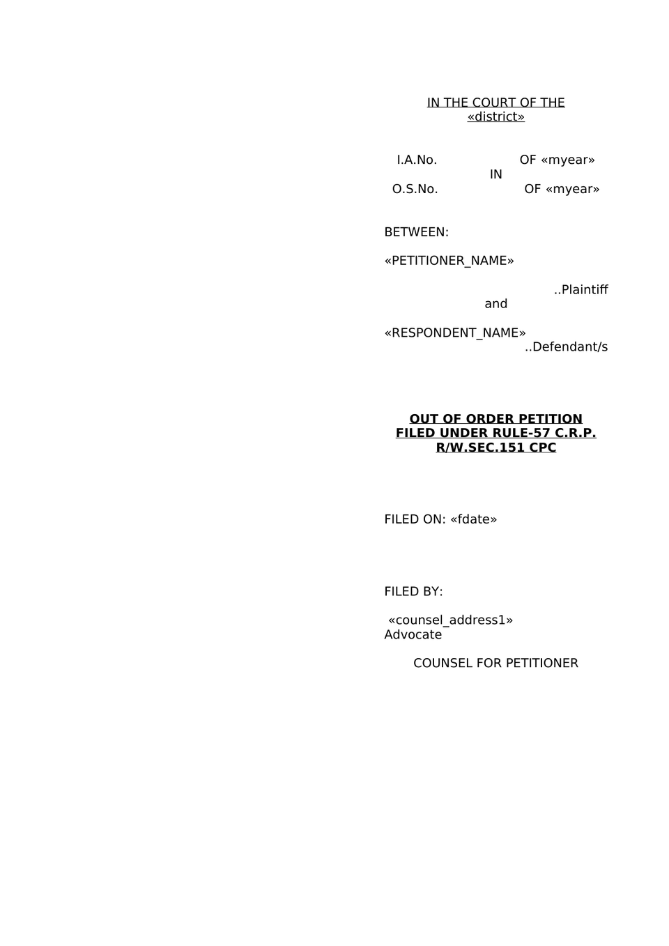 Plaint For Eviction Order Vii Rule 1 And 2 Rw Sec 26 Cpc preview page 32