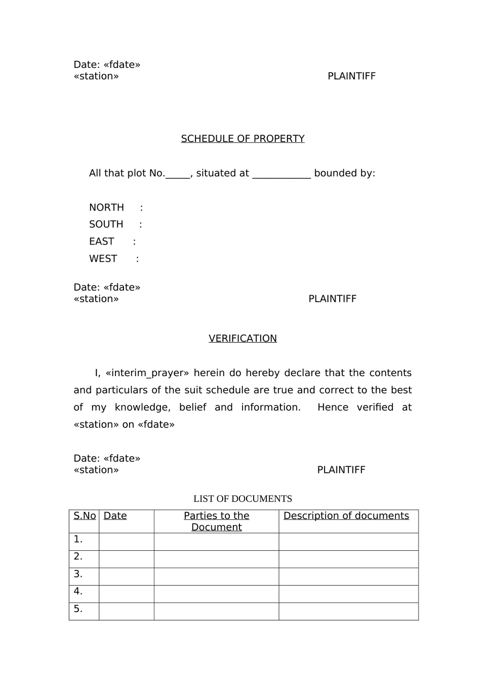 Plaint For Eviction Order Vii Rule 1 And 2 Rw Sec 26 Cpc preview page 6