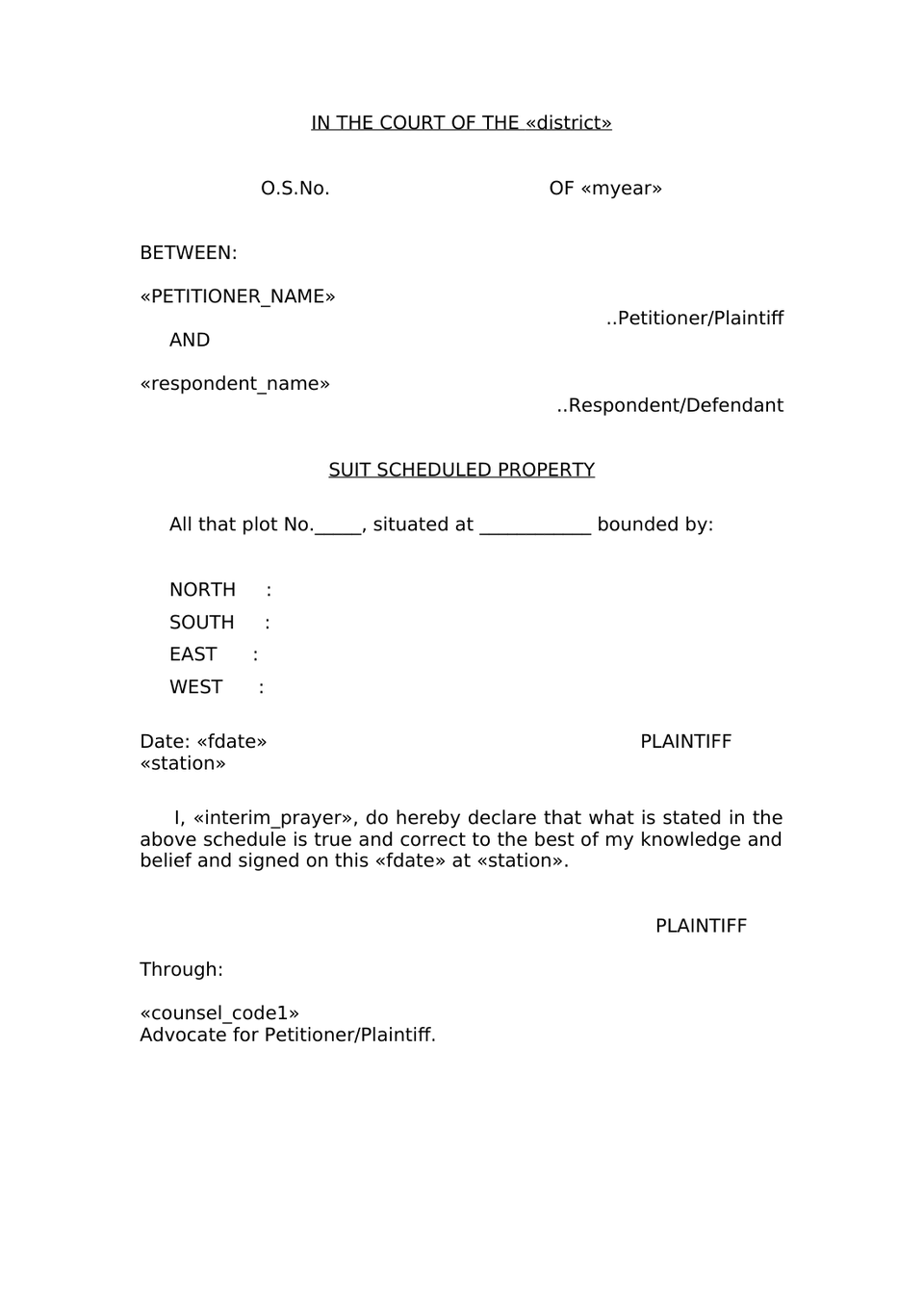 Plaint For Eviction Order Vii Rule 1 And 2 Rw Sec 26 Cpc preview page 8