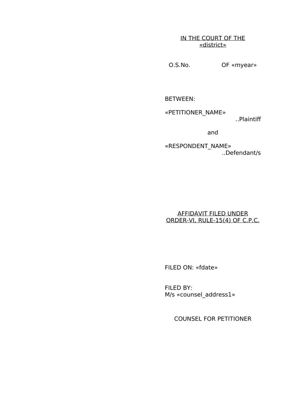 Plaint Liquidated Demand Sec 26 Order Vii Rule 1 And 2 Cpc preview page 11