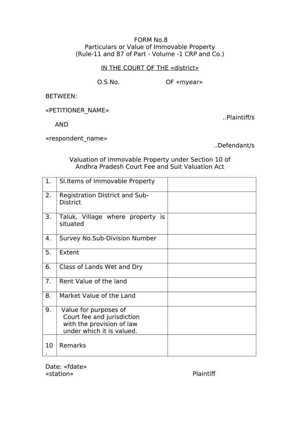 Plaint Liquidated Demand Sec 26 Order Vii Rule 1 And 2 Cpc preview page 13