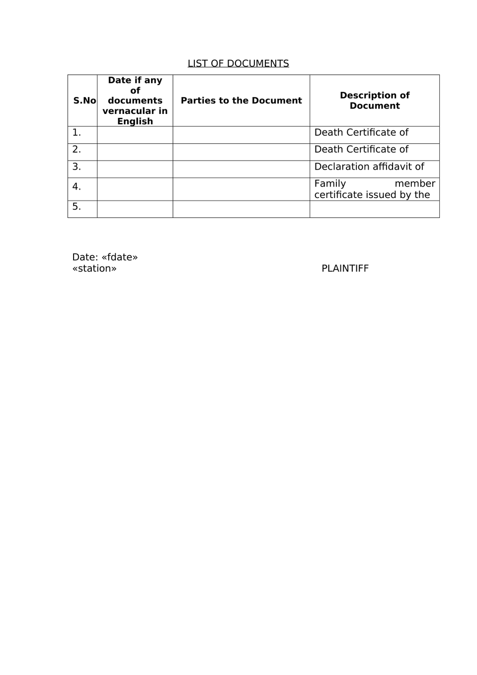 Plaint Liquidated Demand Sec 26 Order Vii Rule 1 And 2 Cpc preview page 4