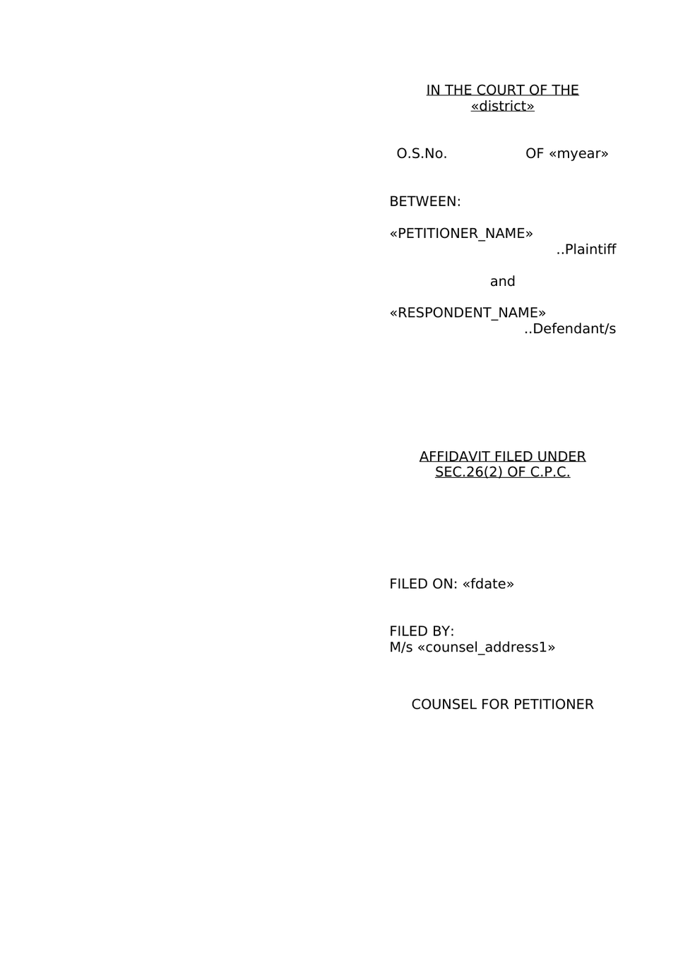 Plaint Liquidated Demand Sec 26 Order Vii Rule 1 And 2 Cpc preview page 8