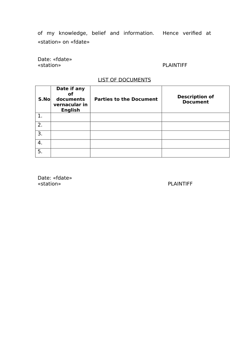 Plaint Type 2 Sec 26 Order Vii Rule 1 Cpc preview page 6