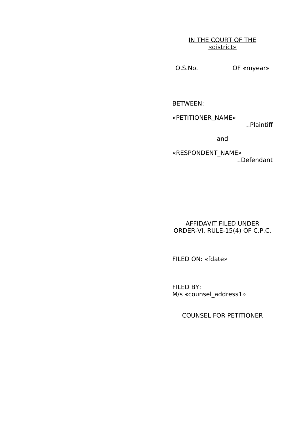 Plaint Type 4 Sec 26 Order Vii Rule 1 Cpc preview page 13