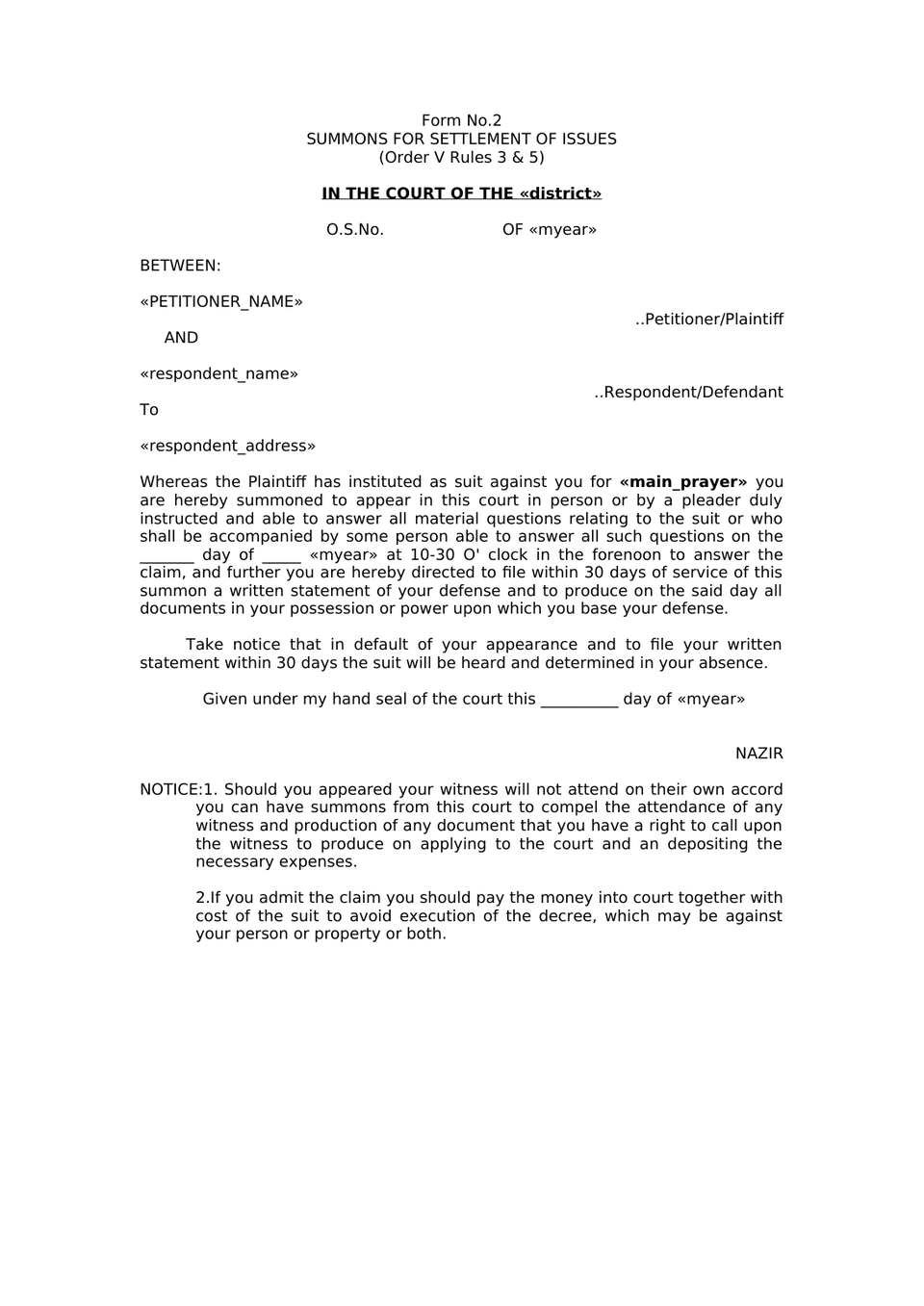 Plaint Type 5 Sec 26 Order Vii Rule 1 Cpc preview page 21