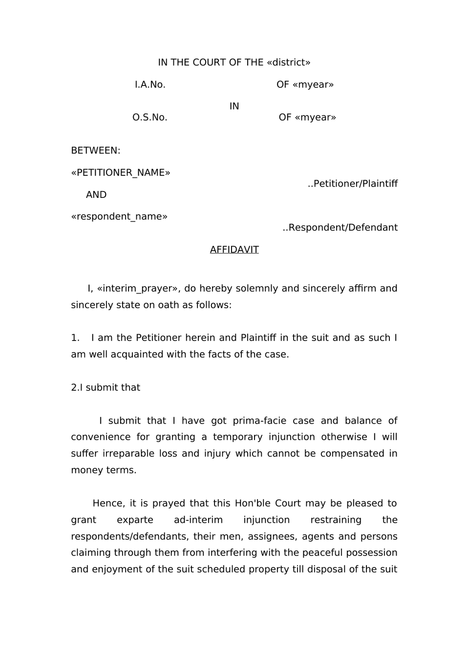 Plaint Under Sec 26 Order Vii Rule 1 Cpc preview page 15