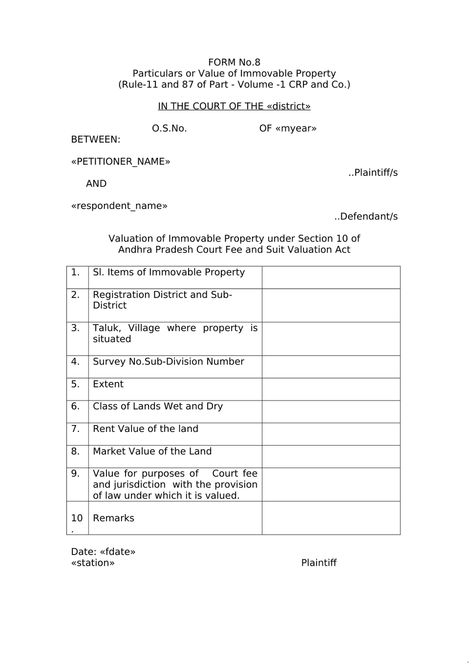 Plaint Under Sec 26 Order Vii Rule 1 Cpc preview page 20
