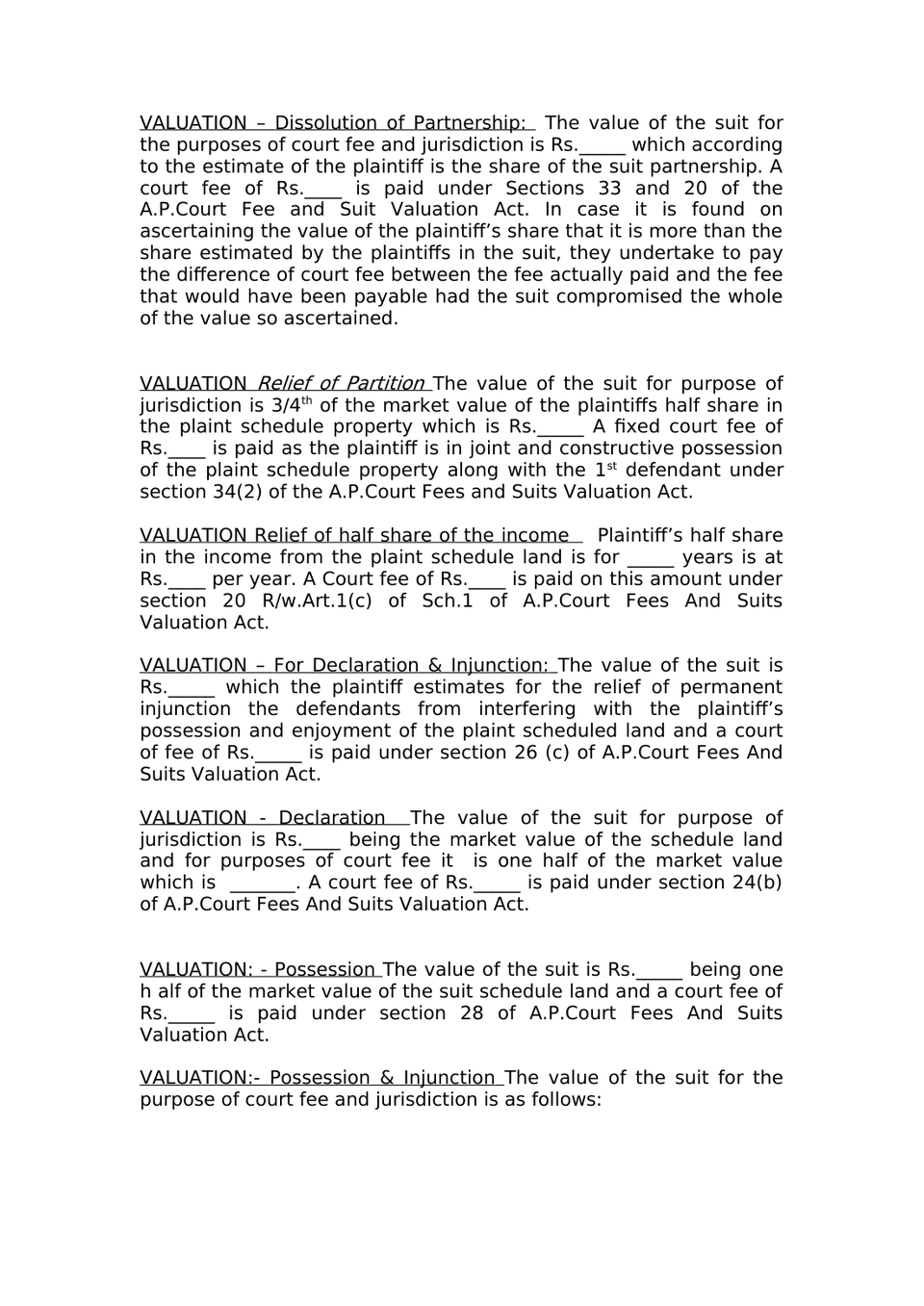 Plaint Under Sec 26 Order Vii Rule 1 Cpc preview page 3