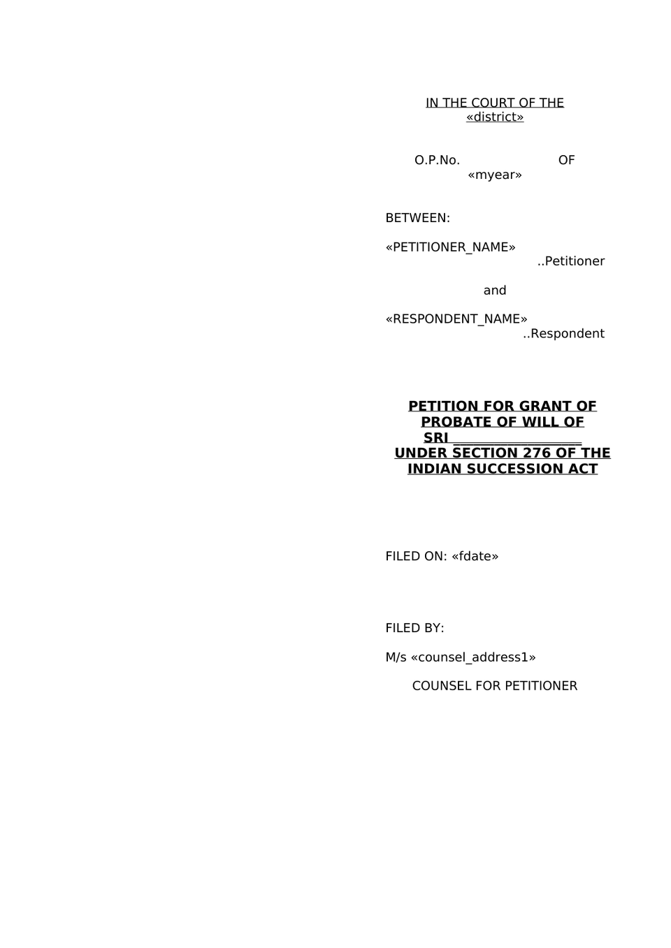 Probate Petition Indian Succession Act preview page 5