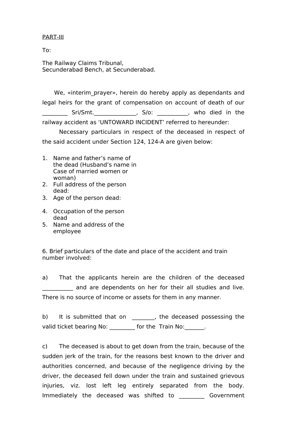 Railway Original Application Appeal preview page 2